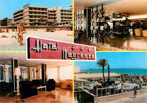 AK / Ansichtskarte  Playa_de_Palma_Mallorca Hotel Negresco Foyer Halle Strand Terrasse Playa_de_Palma_Mallorca