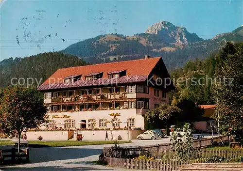 AK / Ansichtskarte 73838213 Bayrischzell Hotel Alpenrose mit Wendelstein Bayrischzell