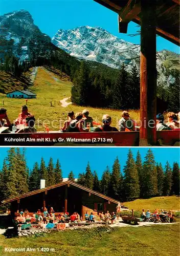 AK / Ansichtskarte 73838254 Kuehrointalm_Berchtesgaden mit Kl und Gr Watzmann Sonnenterrasse 