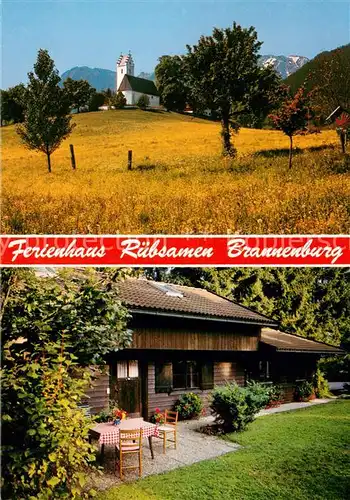AK / Ansichtskarte 73838256 Brannenburg Ferienhaus Ruebsamen mit Kirche Brannenburg