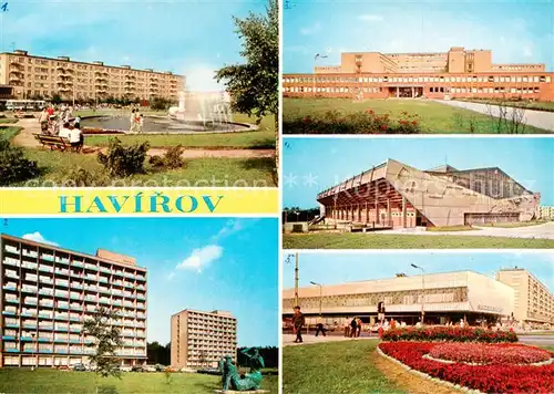 AK / Ansichtskarte  Havirov_CZ Park Hotel Merkur Nemocnice Zimmi stadion Obchodni dum Budoucnost 