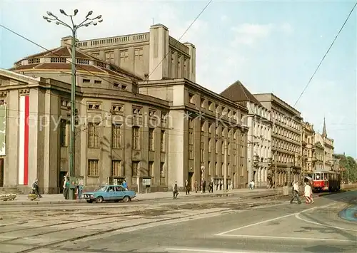 AK / Ansichtskarte  Katowice_PL Ulica Warszawska z lewej Teatr im Stanislawa Wyspianskiego 