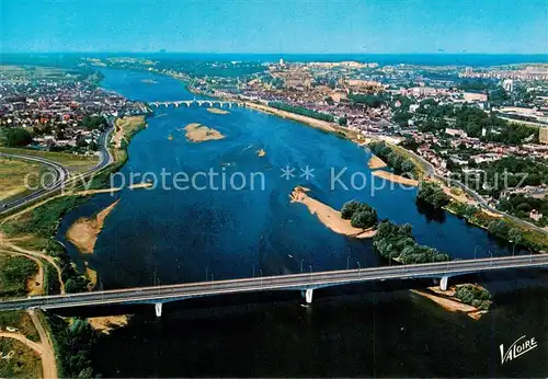 AK / Ansichtskarte  Blois_41 Les deux ponts sur la Loire et vue aerienne sur la ville 