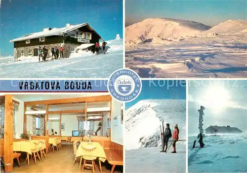 AK / Ansichtskarte 73838328 Vrbatova_Bouda_Krkonose_CZ Interhotel Krkonose Gaststube Panorama Stimmungbild 