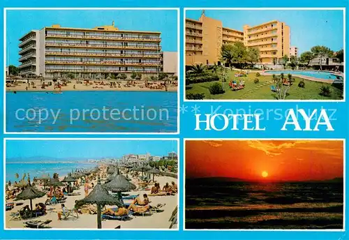AK / Ansichtskarte 73838332 Playa_de_Palma_Mallorca Hotel Aya Strand Pool Stimmungsbild Playa_de_Palma_Mallorca