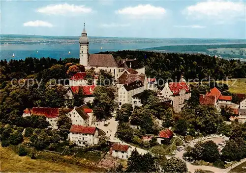 AK / Ansichtskarte  Kloster_Andechs am Ammersee Fliegeraufnahme Kloster_Andechs