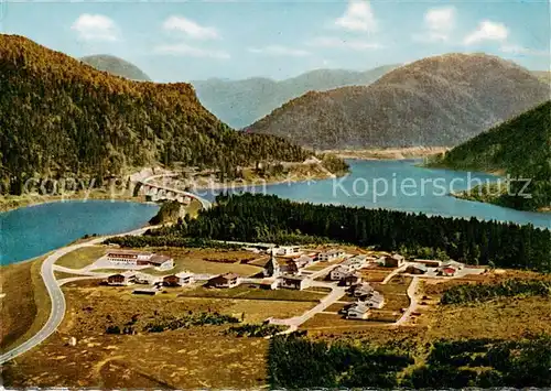 AK / Ansichtskarte  Sylvensteinsee_780m_Lenggries mit Neu Fall und Faller Klammbruecke Fliegeraufnahme 