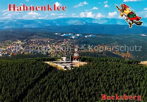 AK / Ansichtskarte  Hahnenklee-Bockswiese_Harz Fliegeraufnahme mit Bocksberg Bergstation Hahnenklee-Bockswiese