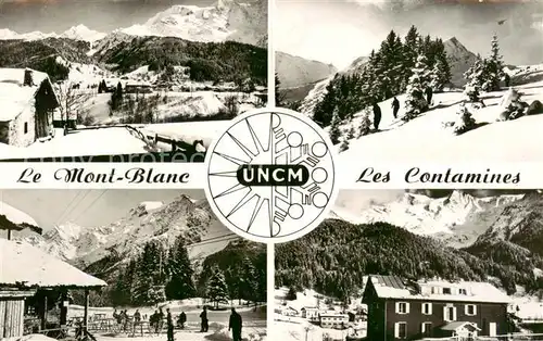 AK / Ansichtskarte  Les_Contamines-Montjoie_74_Haute-Savoie Mont Blanc Skieurs Chalet en hiver 