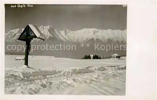 AK / Ansichtskarte  Igls_Tirol_AT Wegekreuz Winterpanorama 