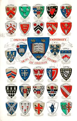 AK / Ansichtskarte  Oxford__Oxfordshire_UK Oxford University Arms of Oxford The Colleges 