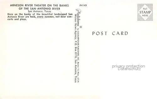 AK / Ansichtskarte  San_Antonio_Texas Arneson River Theater on the Banks of the San Antonio River 