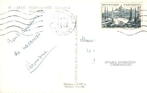 AK / Ansichtskarte  Saint-Aubin-sur-Mer_Calvados Rive Plage Saint-Aubin-sur-Mer