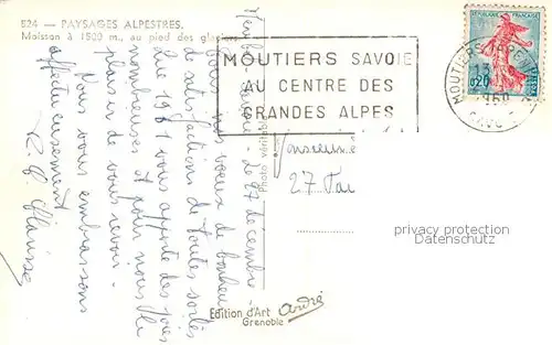 AK / Ansichtskarte  Moutiers_Salins Maisson au pied des glaciers Moutiers Salins