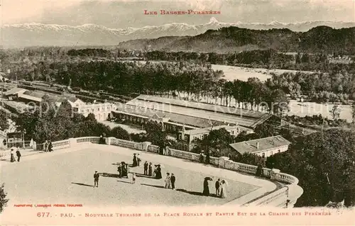 AK / Ansichtskarte  Pau_64 Nouvelle Terrasse de la Place Novale et Partie Est de la Chaine des Pyrenees 
