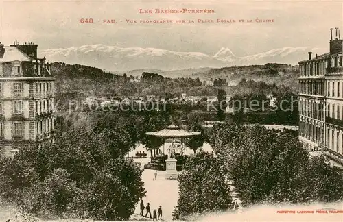 AK / Ansichtskarte  Pau_64 Vue plongeante sur la Place Royale et la Chaine 