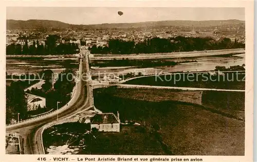 AK / Ansichtskarte  Vichy_03_Allier Le Pont Aristide Briand et vue generale prise en avion 