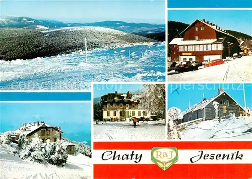 AK / Ansichtskarte Jeseniky_Freiwaldau_CZ Celkovy pohled Chaty Cervenohorske sedlo Jiriho na Seraku Ramzovske sedle Vresova studanka 