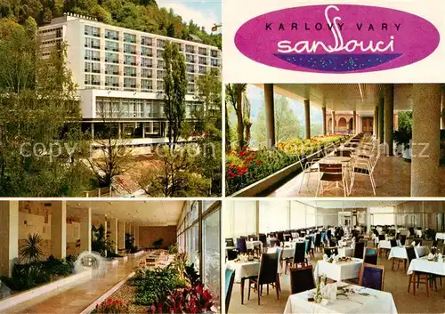 AK / Ansichtskarte Karlovy_Vary_Karlsbad Sanatorium Sanssouci Details 