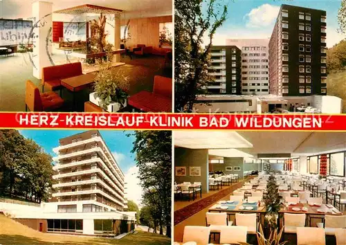 AK / Ansichtskarte Bad_Wildungen Herz Kreislauf Klinik Foyer Speisesaal Bad_Wildungen