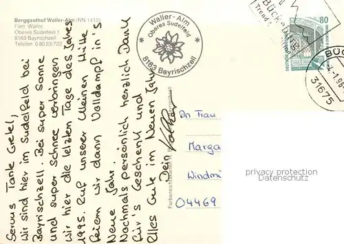 AK / Ansichtskarte Bayrischzell Berggasthof Wallner Alm Bayrischzell