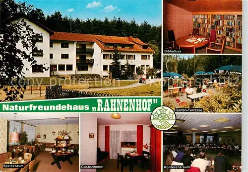 AK / Ansichtskarte Hertlingshausen Naturfreundehaus Rahnenhof Bibliothek Speiseraum Gaestezimmer Garten Terrasse Konferenzraum Hertlingshausen