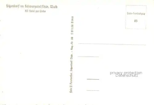 AK / Ansichtskarte Sitzendorf_Thueringen HO Hotel zur Linde Sitzendorf Thueringen