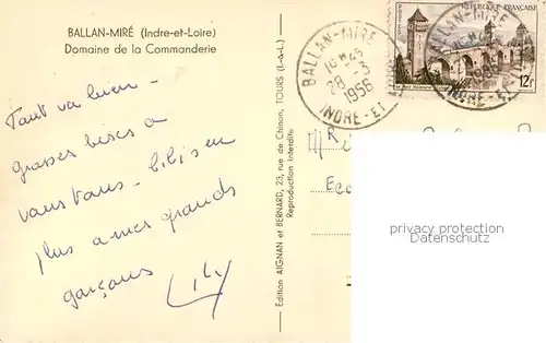 AK / Ansichtskarte Ballan Mire_37_Indre et Loire Domaine de la Commanderie 