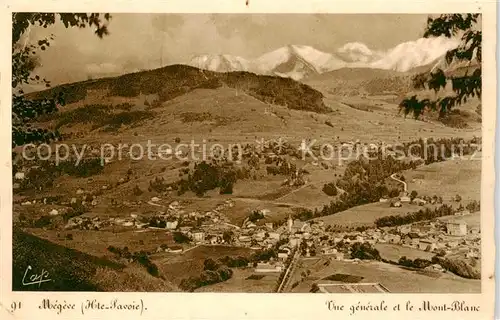AK / Ansichtskarte Megeve_74_Haute Savoie Vue generale et le Mont Blanc 
