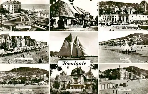 AK / Ansichtskarte Houlgate_14_Calvados Le Golf miniature Chaumiere Normande Le Casino La Plage a maree basse Le Bois de Boulogne Le Moulin Landry La Plage Hotel Imbert 