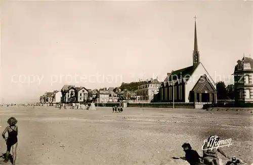 AK / Ansichtskarte Houlgate_14_Calvados La Plage et le Temple Protestant 