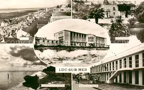 AK / Ansichtskarte Luc sur Mer_14_Calvados La Plage Le Casino Municipal Contre jour sur les Falaises Etablissement Thermal 