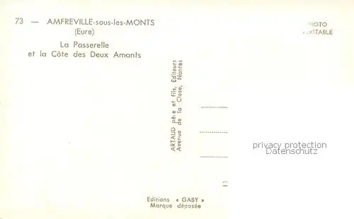 AK / Ansichtskarte Amfreville sous les Monts_27_Eure La Passerelle et la Cote des Deux Amants 