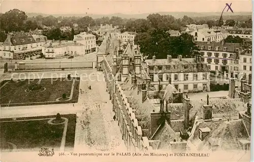 AK / Ansichtskarte Fontainebleau_77_Seine_et_Marne Vue panoramique sur le Palais Aile des Ministres 
