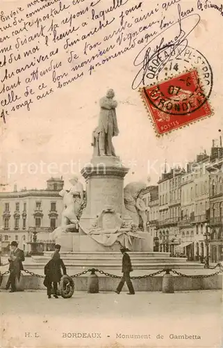 AK / Ansichtskarte Bordeaux_33 Monument de Gambetta 