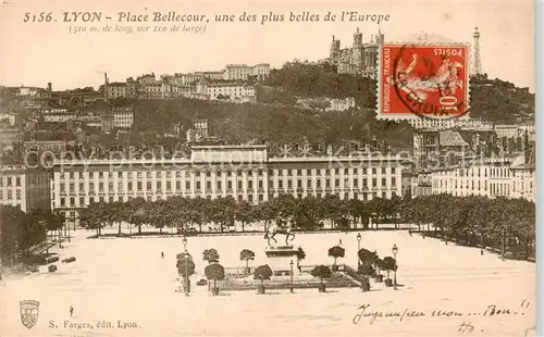 AK / Ansichtskarte Lyon_69_Rhone Place Bellecour une des plus belles de l Europe 