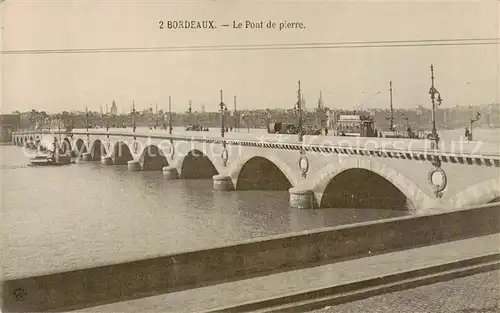 AK / Ansichtskarte Bordeaux_33 Le Pont de pierre 