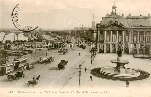 AK / Ansichtskarte Bordeaux_33 La Place de la Bourse vers le Quai de la Douane 
