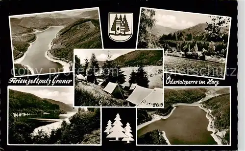 AK / Ansichtskarte Odertalsperre Ferienzeltplatz Gruner Panorama Odertalsperre im Harz Odertalsperre