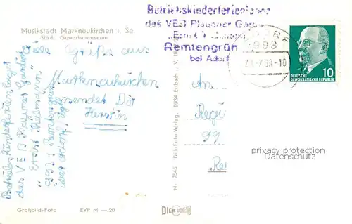 AK / Ansichtskarte Markneukirchen Staedt Gewerbemuseum Markneukirchen