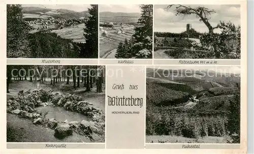 AK / Ansichtskarte Winterberg_Hochsauerland Panorama Kurhaus Astenturm Ruhrquelle Nuhnetal Winterberg_Hochsauerland