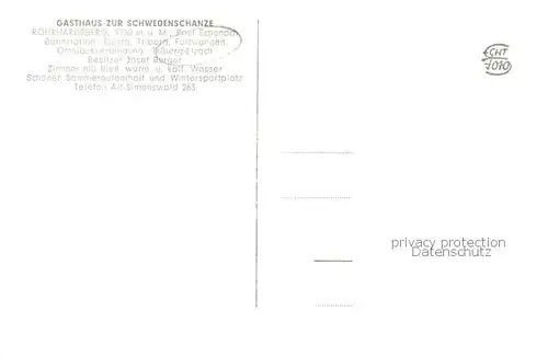 AK / Ansichtskarte Furtwangen Gasthaus zur Schwedenschanze Furtwangen