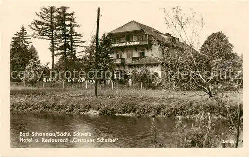 AK / Ansichtskarte Bad_Schandau Hotel Restaurant Ostrauer Scheibe Bad_Schandau
