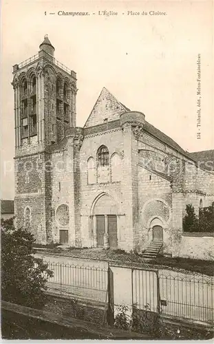 AK / Ansichtskarte  Champeaux__77_Seine-et-Marne Eglise Place du Cloître 