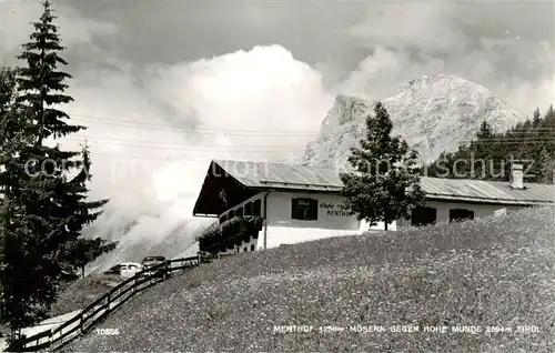 AK / Ansichtskarte  Moesern_Seefeld_Tirol_AT Menthof mit Hohe Munde 