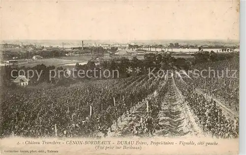 AK / Ansichtskarte  Cenon_Bordeaux_33_Gironde Chateau Tranchere Dubau Freres Proprietaires Vignoble cote gauche 