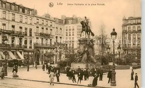 AK / Ansichtskarte  Lille_59 Statue Faidherbe et la place Richele