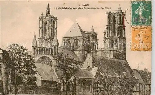 AK / Ansichtskarte  Laon_02_Aisne La Cathedrale vue des Promenades du Nord 