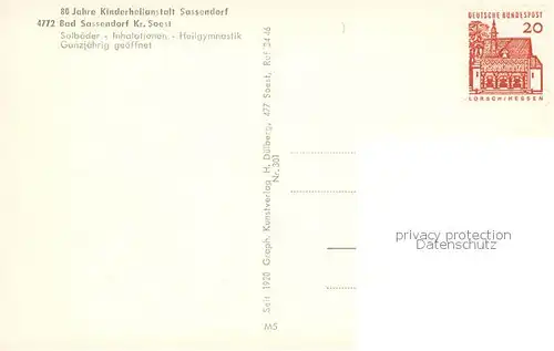 AK / Ansichtskarte 73839042 Bad_Sassendorf Kinderheilanstalt Sassendorf Teilansichten Bad_Sassendorf