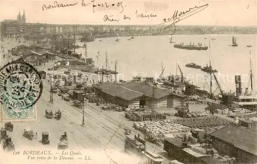 AK / Ansichtskarte Bordeaux_33 Les quais vue prise de la douane 